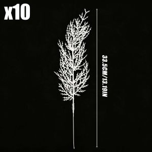 50Pcs Artificial Pine Needle White Christmas Tree Wreath Floral Arrangement Floral Pick Branch DIY Home Xmas Party Ornament Decor