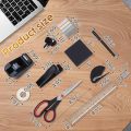 Stapler and Tape Dispenser Set, 11 in 1 Office Supplies Set, Black Desk Accessories with Staple Remover,, Ballpoint Pen, Clear Tape, and 1000pcs Staples. 