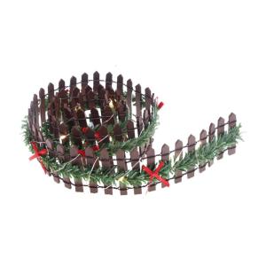 Christmas Fairys Garden Fence Miniature Fairys Garden Accessories LED Decorative Picket Fence for Christmas Dollhouses
