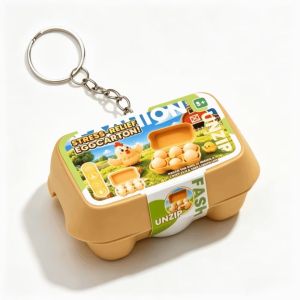 🔥mới nâng cấp🔥Hình quả trứng bồn chồn đồ chơi Clicker Keychain với 6 nút bền vỏ nhựa ABS sắc nét bấm vào xách tay căng thẳng Relief Keyring món quà giáng sinh