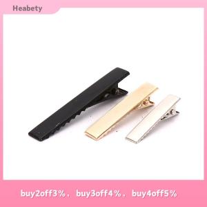 Heabety 100pcs Black Hairclips Single Prong Alligator Hairpin Blank Setting Hair Clips