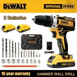 DeWalt 149V Cordless Impact Drill Hand Drill 30 PCS Set Screwdriver 2x Battery