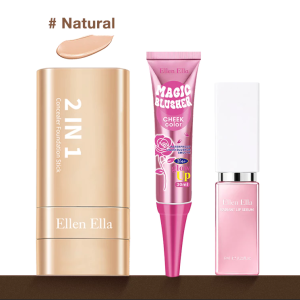 Ellen Ella Official Store Makeup Set Flawless Foundation Stick Magic Blusher Lip Serum Tint Long Lasting