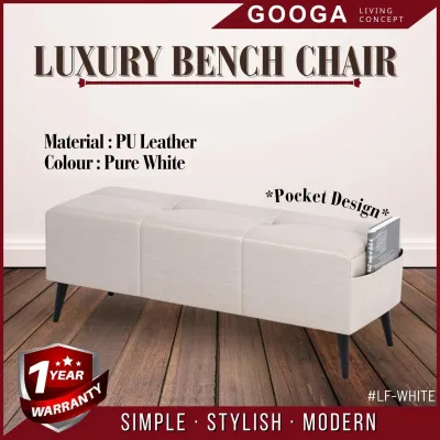 [READY STOCK] 4ft Luxury Velvet Fabric / Long Stool Bench Chair / Kerusi 4 Kaki / 3 Seater Bench / Pocket Style Bench