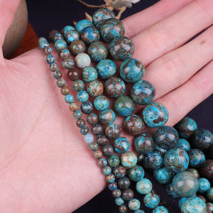 หินธรรมชาติSerpentine 4/6/8/10/12มม.ลูกปัดทรงกลมสำหรับเครื่องประดับDIYสร้อยข้อมือสร้อยคอ