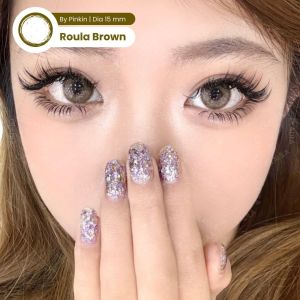 COD SOFTLENS ROULA BROWN 15 MM BY PINKIN NORMAL DAN MINUS TINGGI
