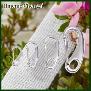 Hmeme 4Pcs Egg Shape Spring Snap Hooks Stainless Steel Multifunctional Hiking Camping Belt Carabiner Quick Release Hook