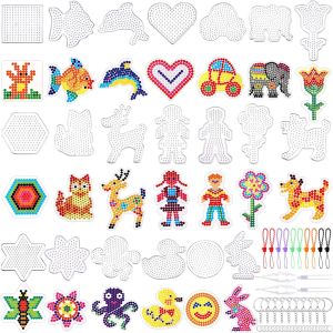 20  Pieces  5  Mm Fusing Beads Pegboard Transparent Animal Shape Plastic Pegboard Craft Tray  Belt  20  Colorful Cards  Suitable for Children  DIY  Craft Beads