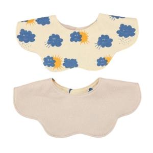 Reversible Cotton Baby Drooling Bib 360 Protections for Feeding Time Two Sided Use Adorable Newborns Teething Bib