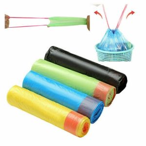 15Pcs/roll Rubbish Garbage Bin Liners Kitchen Toilet Waste Trash Bags With Handle Vest Type Disposal Sink Trash Bags Eco-friendly Bag 手提垃圾袋 收纳袋