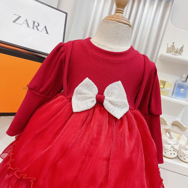 Quần áo bé gái: Chân váy voan xòe cho nàng công chúa nhỏ từ 9kg đến 18kg  màu hồng chấm bi
