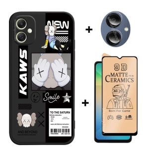 Case for Samsung Galaxy A06 3in1 Privacy Screen Protector Samsung A06 phone case Trendy Brand Cartoon Mechanical Case+camera lens film