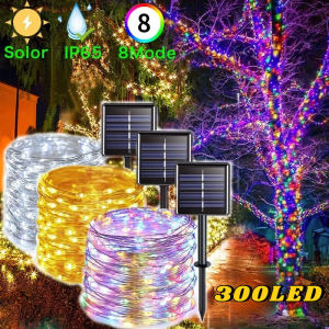300LED Waterproof Garden Fairy Light String with 8 Modes Solar String Light for Christmas Decor