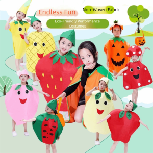SRAITH Food Fruit Veggie Costume Performance Stage Pumpkin Cloak Children Cosplay Costume Funny Clothing Props Performance Suit Halloween