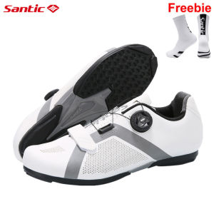 Santic Cycling Shoes Men Women Casual Non Locking Rotating Buckle Breathable Sports Bike Sneakers