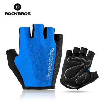 Sarung Tangan Sepeda Rockbros Gloves Half Finger Original Blue