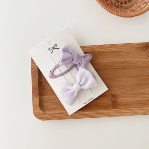 Dreamy purple sweet bow hair clip Korean girl heart versatile youth bangs edge clip hair accessory