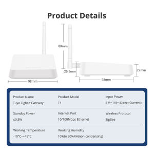 Zemismart Zigbee Antenna Hub work with Tuya Zigbee Devices in Smartlife APP and HomeKit Home App Siri Homepod Bridge GatewayZigbee T1 Hub/Homekit ZMHK01 Hub/Matter M6 Hub