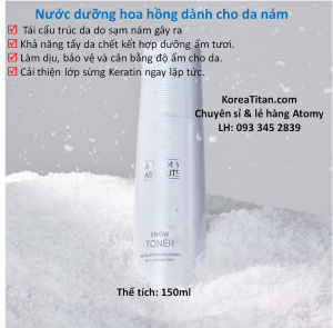 Nước dưỡng hoa hồng giảm thâm nám và cải thiện Keratin tức thì -  Atomy Absolute Snow Toner 150ml - 애터미 앱솔루트 스노우 토너 - Атоми Абсолют Сноу Тонер