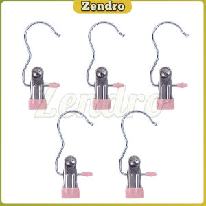ZEO Windproof with Hook Clothes Drying Clips Clothes Drying Hanger Stainless Steel Anti-slip Clip 5pcs