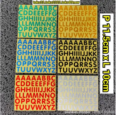 stiker huruf abjad cutting ukuran besar - Biru#1