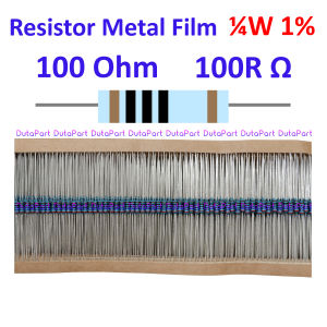 100 PCS (100 Biji) Resistor Metal Film 1/4W 0.25W 1/4 Watt Toleransi 1% SILAHKAN PILIH UKURAN