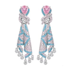 Trendy Ribbon Earrings Comfortable Earrings Colorful Ear Studs Alloy Texture Suitable for Youthful Fashion Enthusiasts