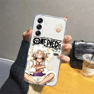 Phone Case Samsung A25 A15 A35 A55 Cute Cartoon Hot anime Luffy Pattern Transparent Soft Silicone Casing Galaxy A25 A15 A35 A55 Phone Cover