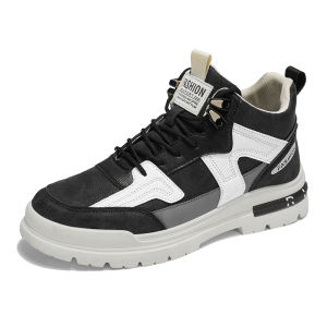 Techdoo Sepatu Sneakers Pria Tinggi Sepatu Casual Cowok Fashion Style Sepatu Santai Jalan Trendy KSR132