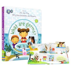 Usborne Lift-the-flap Very First Questions & Answer Board Book : What is a virus/ What are germs/What are feelings?/Why Should I Brush My Teeth?/Whats Inside Me?English 3D Picture Story Reading Books for Baby Kids Gift
