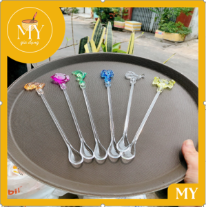 Set 6 Muỗng cafe - Đại Dương HOFACO - Muỗng dài 24cm - Nhựa Arcylic trong Cao cấp