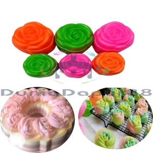 Cetakan Kue Putu Ayu Bentuk Mawar/Cetakan Puding Mawar/Cetakan bentuk bunga Mawar - 12 pcs