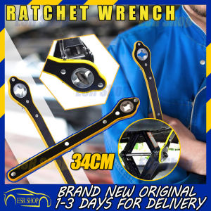 Adjustable Auto Labor-Saving Jack Ratchet Wrench with Long Handle Car Tire Wheel Lug Repair Tool Easy to Use 360 Degree Rotation