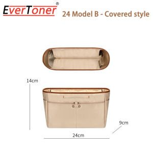 EverToner New Satin Inner Bag Large Capacity Multi-Pocket Tote Liner Bag Anti-Collapse Expand Space Travel Insert Organizer Bag