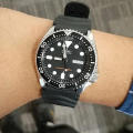 S31k0 Aut0mat1c 2OOM D1v3rs Wat3r Res1stant Day&Date D1sp1ay A11 B1ack Rubber Strap Watch f0r M3n(Fr3e B0x). 
