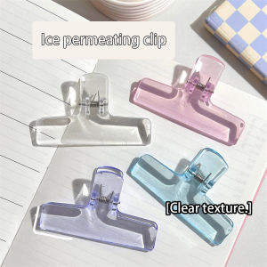 Hourser 4Pcs Transparent Paper Clip Acrylic Clear Binder Clip Double Clip for Stationery office supplies