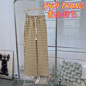 Quần suông kẻ cảo nhiều màu chất nhung.Quần suông ống rộng kẻ caro 376