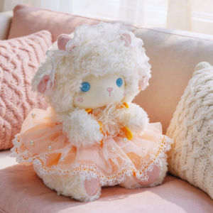 Premium Gentle Cartoon Little Sheep Plush Toys Cozy Fluffy Lace Bow Dress Delicate Sheep Doll Sweet Cuddly Gift h260820