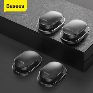 Baseus 4Pcs Car Clip Hook Cable Organizer for USB Cable Key Earphone Storage Management Protector Wall Hook Hanger Auto Sticker Holder