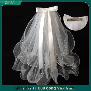 QK FA ✨ Cô Dâu Người Phụ Nữ Sáng Vải Tuyn Dài Bachelorette Đảng Wedding Veil Ribbon Cạnh Với Bowknot Cho Đám Cưới Đảng