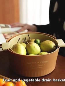 Vegetables Drainer Basket For Fruits Kitchen Washing Plastic Drainage Basin Colander Bekas Penapis Air Buah dan Sayuran Besen Berlubang Kitchenware Oval