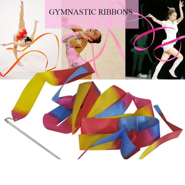 Colorful Ribbons Dance Ribbon Gymnastic Ballet Streamer Twirling Rods Nice