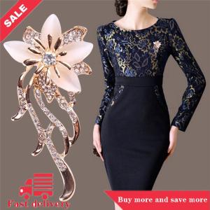 [COD] Opal Hoa Trâm Rhinestone Pha Lê Trâm Pin Wedding party phụ nữ trang sức