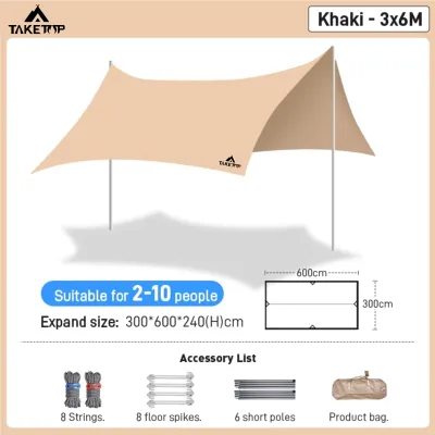 Canopy Tent Outdoor Awning Waterproof Tarp Shade Ultralight UV Protection Camping Tent