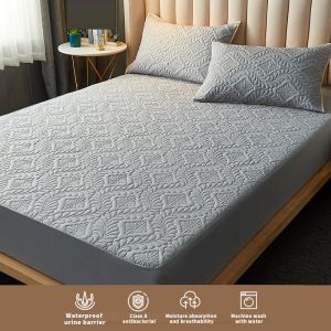 Cotton Waterproof Mattress Protector Single/Queen/King Quilted Fitted Bedsheet Foam Cover Deep Pocket