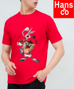 Kaos Pria 3 Dimensi Motif Animasi Bunny And Tasmania Tshirt Oblong Katun 24s H0125 By Hans & co