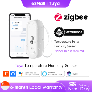 IP65 Waterproof Tuya Smart Zigbee Temperature and Humidity Sensor Thermometer Hygrometer App Alert