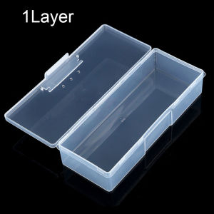 【Fast Shipping】 Nail Art Rectangle Plastic Transparent Storage Box Nail Rhinestone Brush Case for Nail Brush File Manicure Tools Nai Art Box