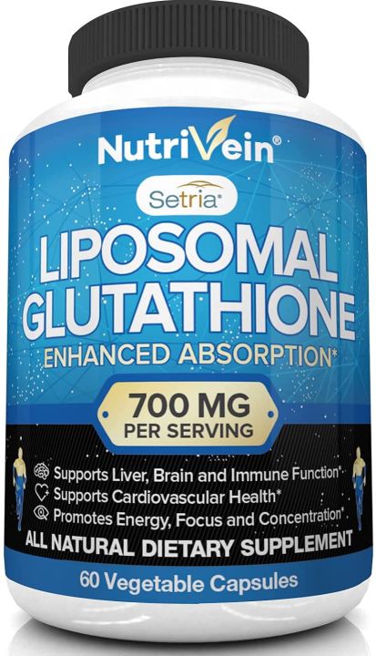 Nutrivein Liposomal Glutathione Enhanced Absorption 700 mg Per Serving, 60  Vegetable Capsules | Lazada PH