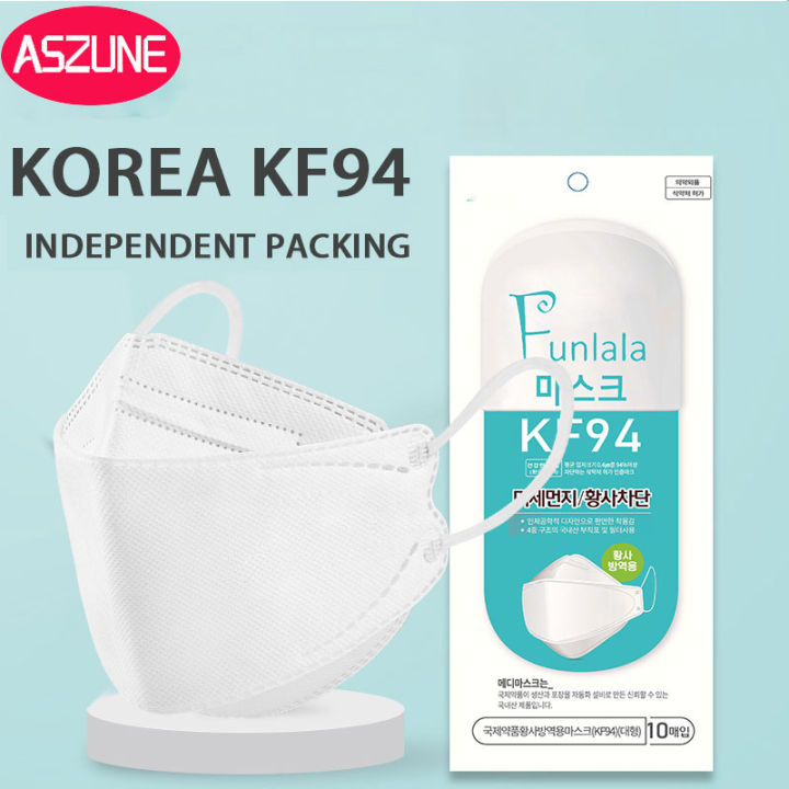 Lot De 5 Masques De Protection KF94 Adulte Blanc - Fabriqué En Corée, Approuvé KFDA, Marque Tia BOTN